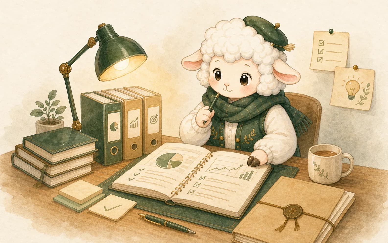 学习看板上整理四个学习动作